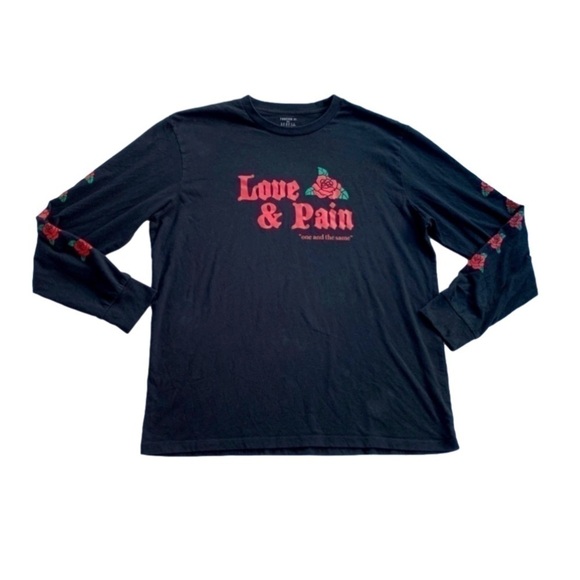 long sleeves graphic sweater black and red Love and Pain size XL - Picture 11 of 11